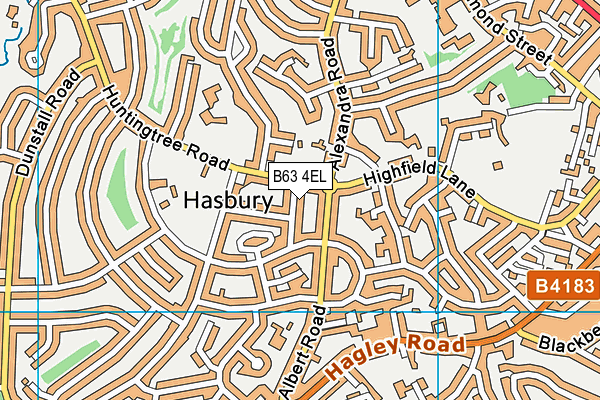 B63 4EL map - OS VectorMap District (Ordnance Survey)