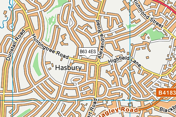 B63 4ES map - OS VectorMap District (Ordnance Survey)