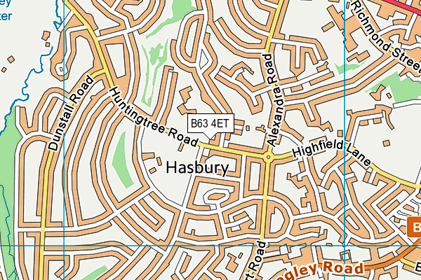 B63 4ET map - OS VectorMap District (Ordnance Survey)