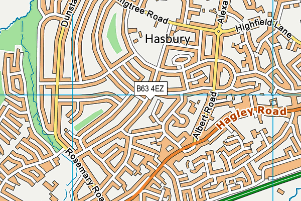 B63 4EZ map - OS VectorMap District (Ordnance Survey)