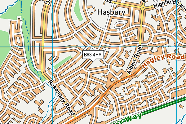 B63 4HA map - OS VectorMap District (Ordnance Survey)