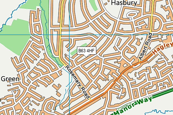 B63 4HF map - OS VectorMap District (Ordnance Survey)