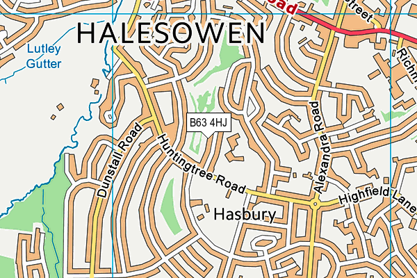 B63 4HJ map - OS VectorMap District (Ordnance Survey)