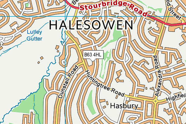 B63 4HL map - OS VectorMap District (Ordnance Survey)