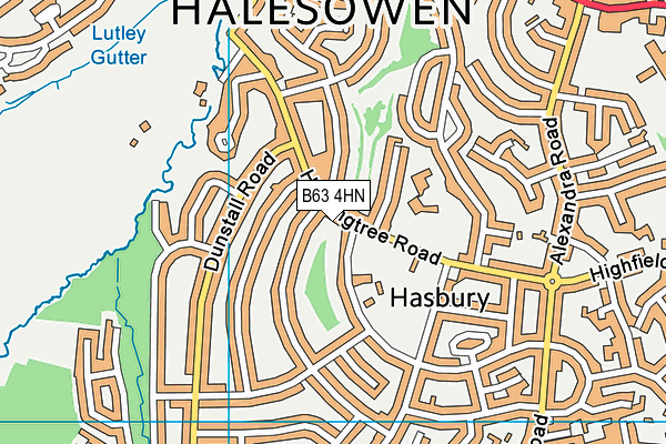 B63 4HN map - OS VectorMap District (Ordnance Survey)