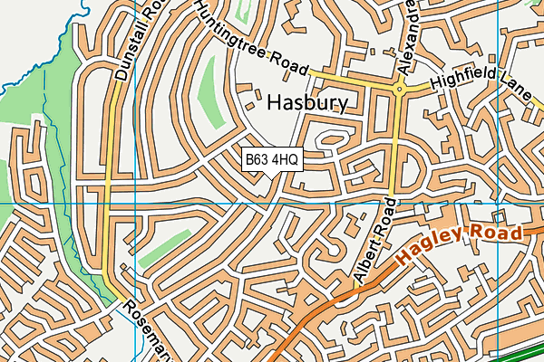 B63 4HQ map - OS VectorMap District (Ordnance Survey)