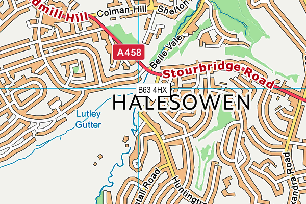 B63 4HX map - OS VectorMap District (Ordnance Survey)