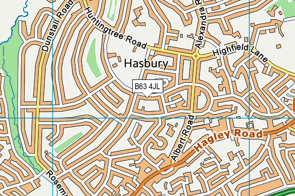 B63 4JL map - OS VectorMap District (Ordnance Survey)