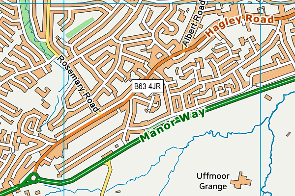 B63 4JR map - OS VectorMap District (Ordnance Survey)