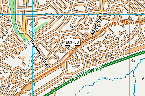 B63 4JS map - OS VectorMap District (Ordnance Survey)