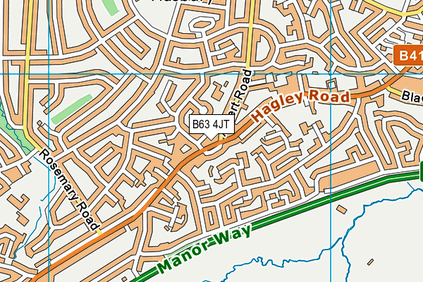 B63 4JT map - OS VectorMap District (Ordnance Survey)