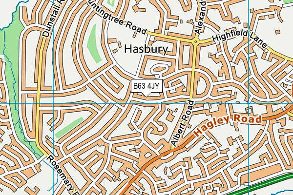 B63 4JY map - OS VectorMap District (Ordnance Survey)