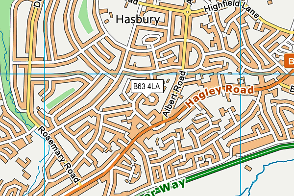 B63 4LA map - OS VectorMap District (Ordnance Survey)