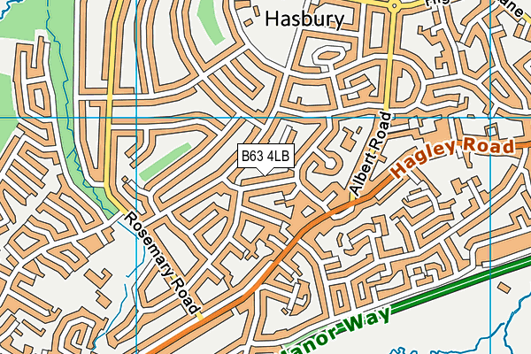 B63 4LB map - OS VectorMap District (Ordnance Survey)