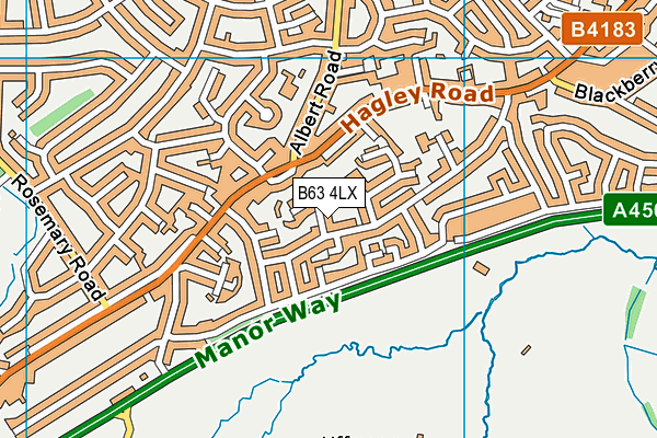 B63 4LX map - OS VectorMap District (Ordnance Survey)