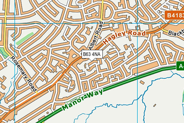 B63 4NA map - OS VectorMap District (Ordnance Survey)