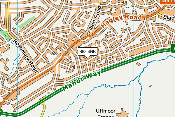 B63 4NB map - OS VectorMap District (Ordnance Survey)