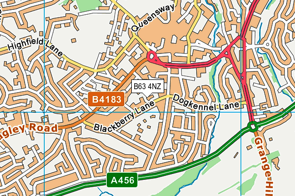 B63 4NZ map - OS VectorMap District (Ordnance Survey)