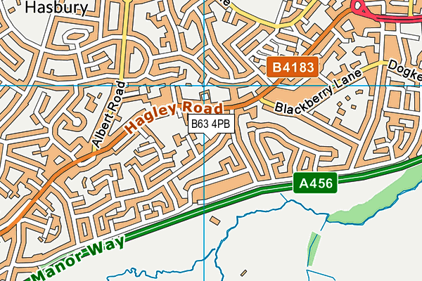 B63 4PB map - OS VectorMap District (Ordnance Survey)