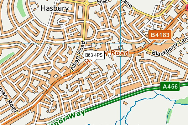 B63 4PS map - OS VectorMap District (Ordnance Survey)