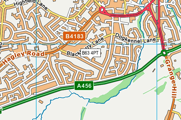 B63 4PT map - OS VectorMap District (Ordnance Survey)