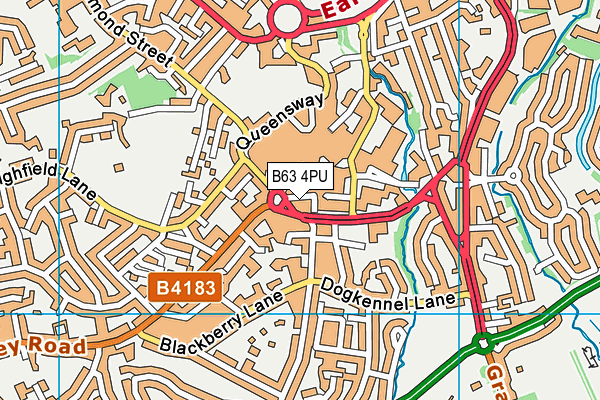 B63 4PU map - OS VectorMap District (Ordnance Survey)