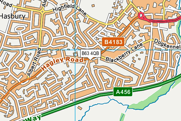 B63 4QB map - OS VectorMap District (Ordnance Survey)