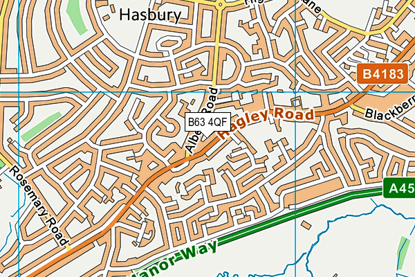 B63 4QF map - OS VectorMap District (Ordnance Survey)
