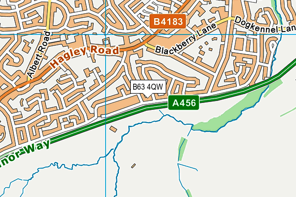 B63 4QW map - OS VectorMap District (Ordnance Survey)