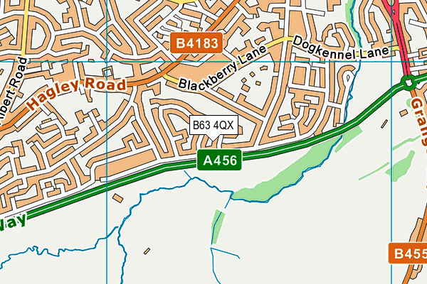 B63 4QX map - OS VectorMap District (Ordnance Survey)