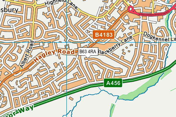 B63 4RA map - OS VectorMap District (Ordnance Survey)