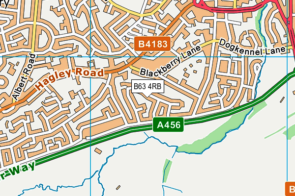 B63 4RB map - OS VectorMap District (Ordnance Survey)