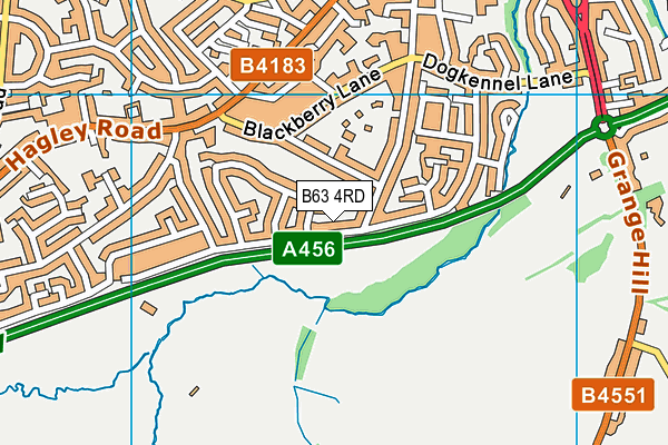 B63 4RD map - OS VectorMap District (Ordnance Survey)