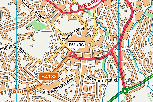 B63 4RG map - OS VectorMap District (Ordnance Survey)