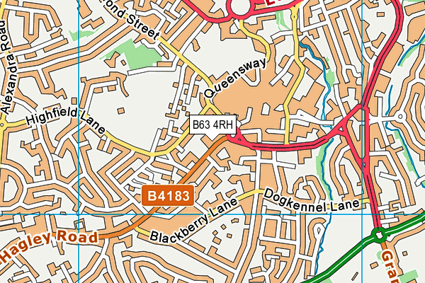 B63 4RH map - OS VectorMap District (Ordnance Survey)