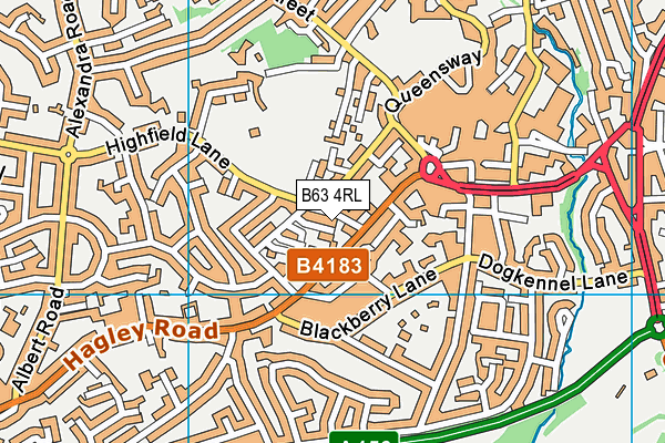 B63 4RL map - OS VectorMap District (Ordnance Survey)