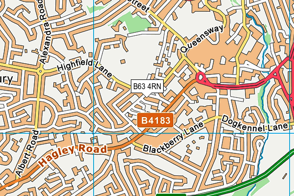 B63 4RN map - OS VectorMap District (Ordnance Survey)