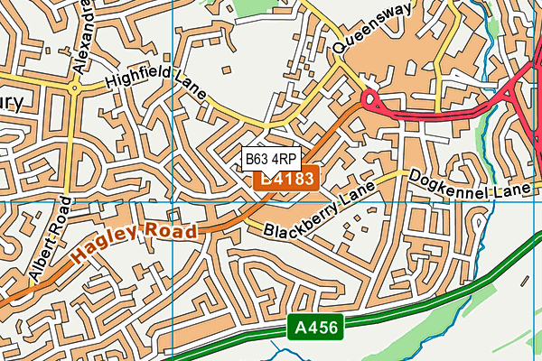 B63 4RP map - OS VectorMap District (Ordnance Survey)