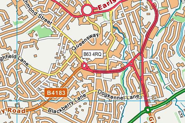 B63 4RQ map - OS VectorMap District (Ordnance Survey)