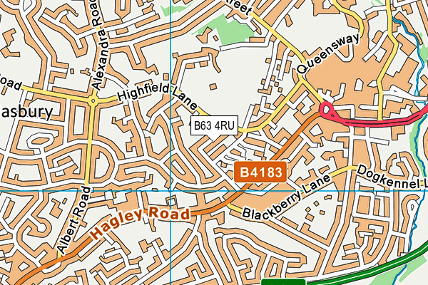 B63 4RU map - OS VectorMap District (Ordnance Survey)