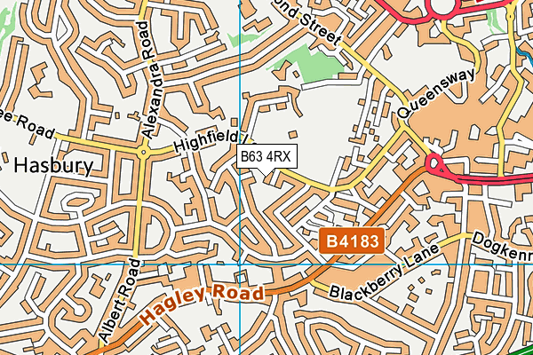 B63 4RX map - OS VectorMap District (Ordnance Survey)