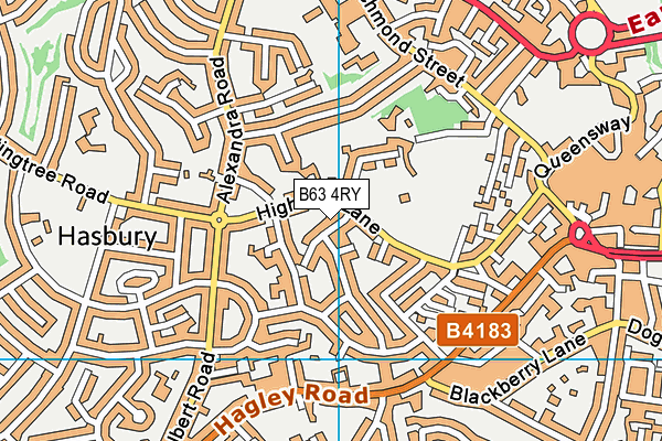 B63 4RY map - OS VectorMap District (Ordnance Survey)