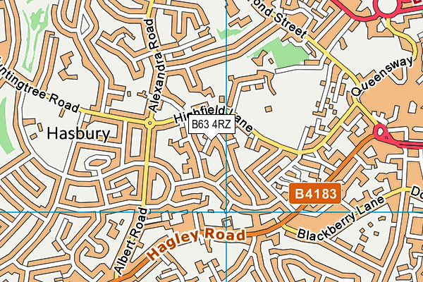 B63 4RZ map - OS VectorMap District (Ordnance Survey)