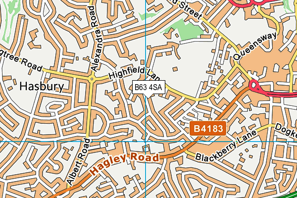 B63 4SA map - OS VectorMap District (Ordnance Survey)