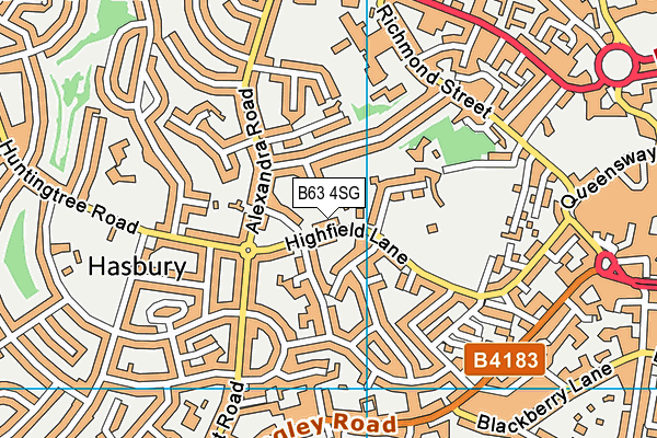 B63 4SG map - OS VectorMap District (Ordnance Survey)