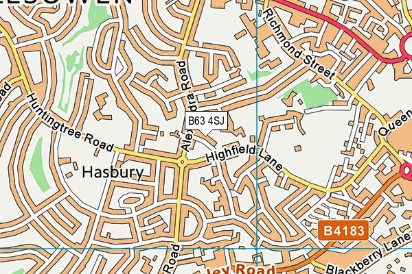 B63 4SJ map - OS VectorMap District (Ordnance Survey)