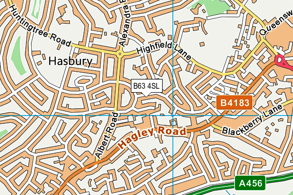 B63 4SL map - OS VectorMap District (Ordnance Survey)