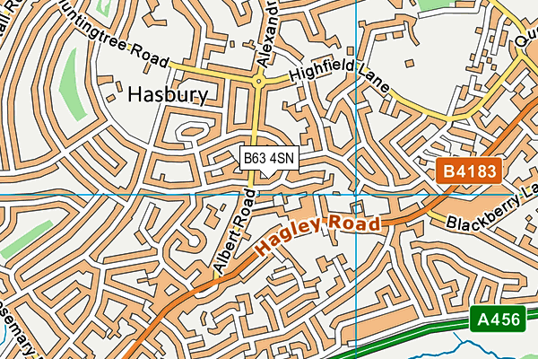 B63 4SN map - OS VectorMap District (Ordnance Survey)