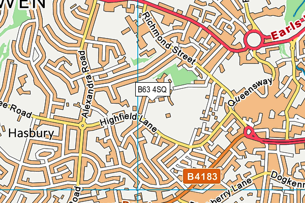 B63 4SQ map - OS VectorMap District (Ordnance Survey)