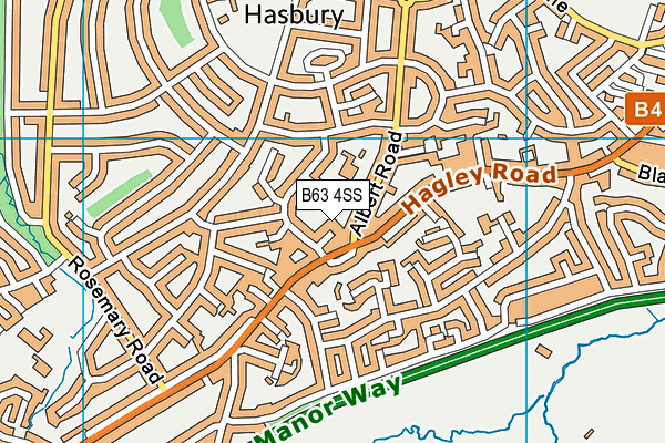 B63 4SS map - OS VectorMap District (Ordnance Survey)